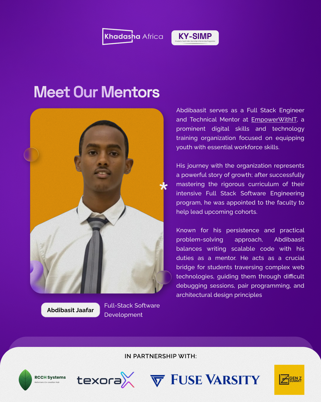 KY-SIMP mentor flier for Abdibasit Jaafar